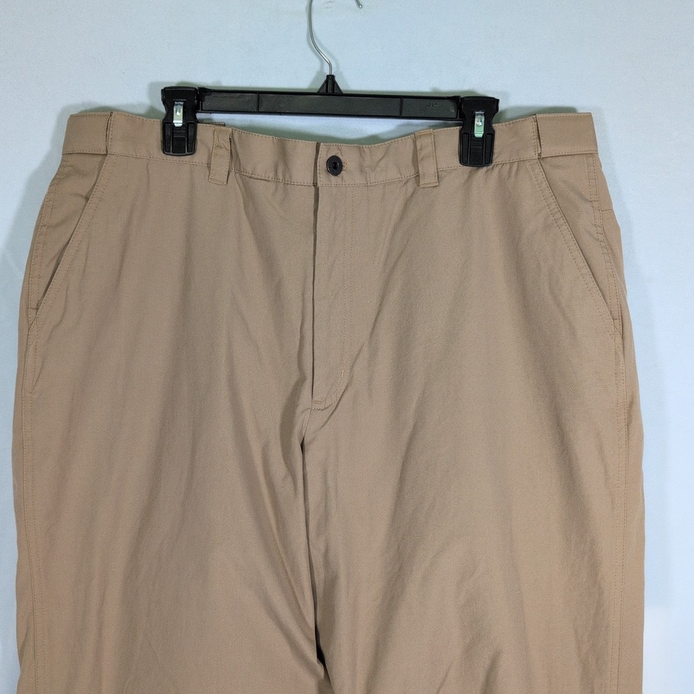LL Bean Pants Mens 38 Khaki Insulated Quilted Lined Chino Primaloft Work 38x 31